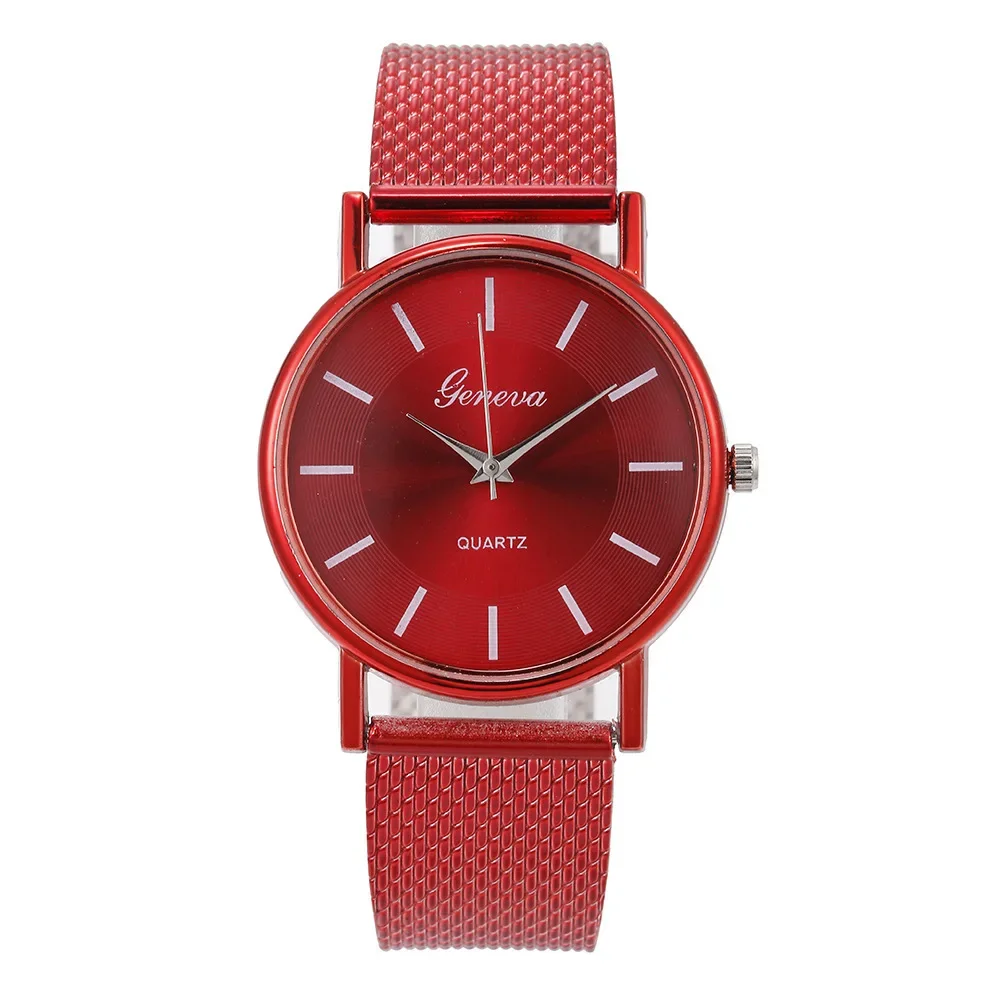 Elegante reloj de esfera redonda grande de oro rosa para mujer, temperamento Simple para estudiante, resistente al agua, reloj de lujo femenino de