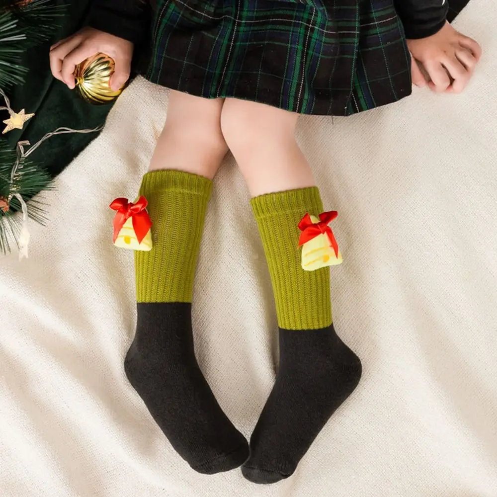 Comfortable Cotton Children Christmas Socks Doll Santa Claus Cartoon Hosiery Christmas Tree Elk Mid-Tube Socks Girls