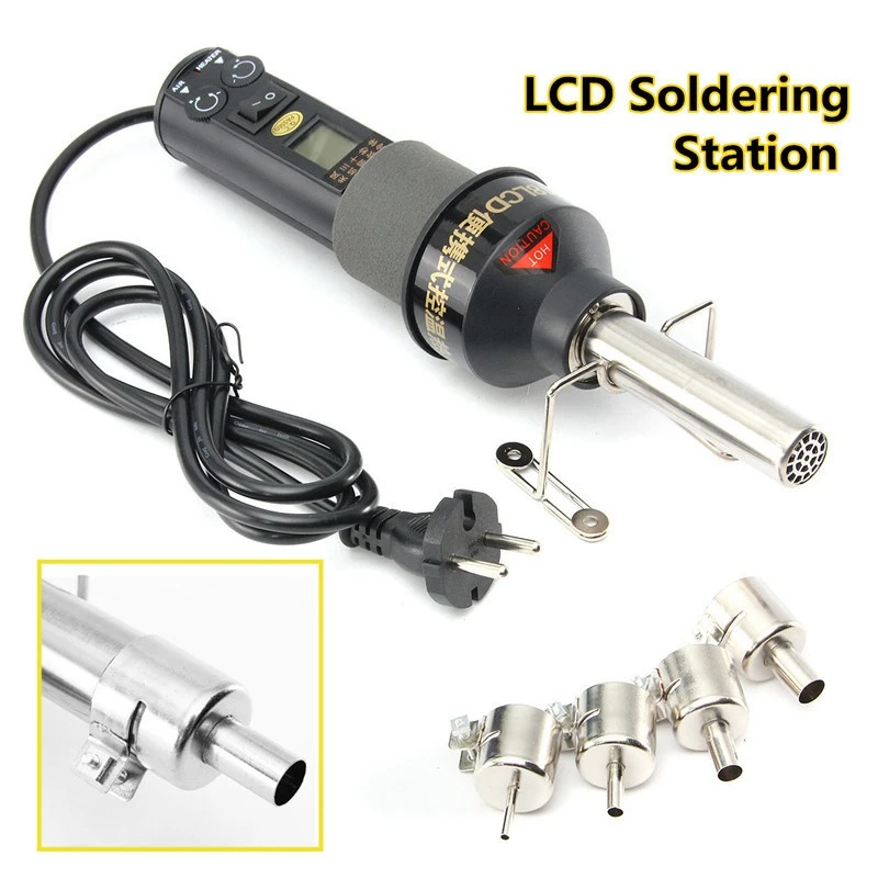 

220v Or 110v 450w Lcd Adjustable Electron Heat Hot Air Gun Desoldering Soldering Station Smd Bga