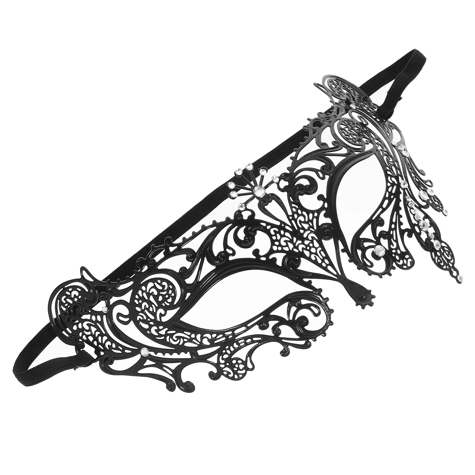 

Fancy Dress Mask Venetian Masquerade Decorations Wedding Party Metal Black Filigree