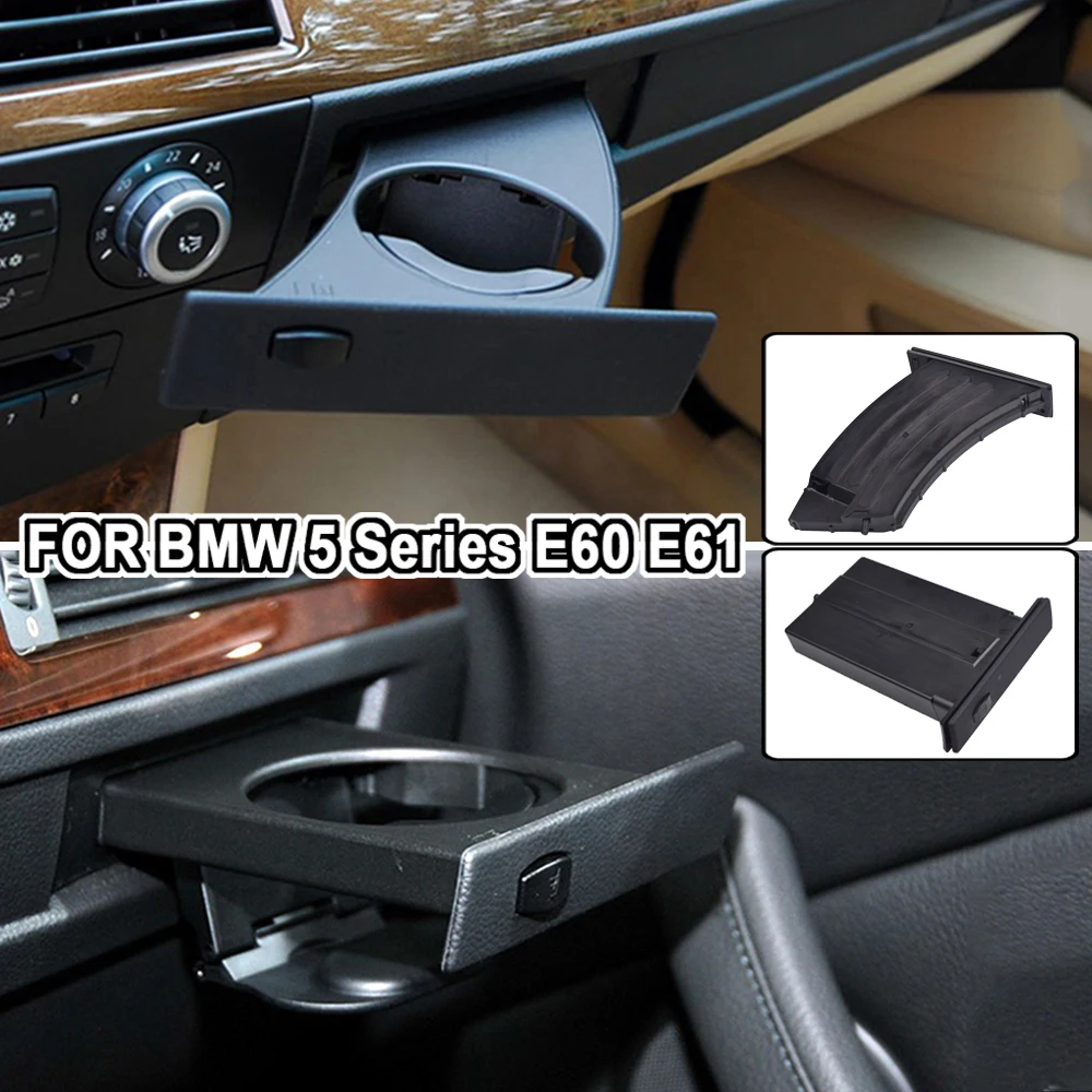 A-Premium Front Right Cup Holder Replacement For BMW E60 E61 5 Series (2004-2010) - Black