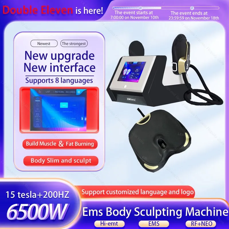 EMS Body Sculpting Machine EMSZERO Nova 15 Tesla 6500W 200hz HIEMT NEO Muscle Building Body Contouring Machine