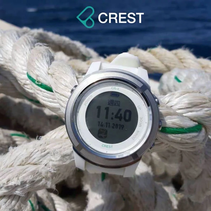 CREST jam tangan menyelam Skuba komputer menyelam bebas Apnea Nitrox Tech Mode pengukur selam 100 Meter/330 kaki baterai isi ulang