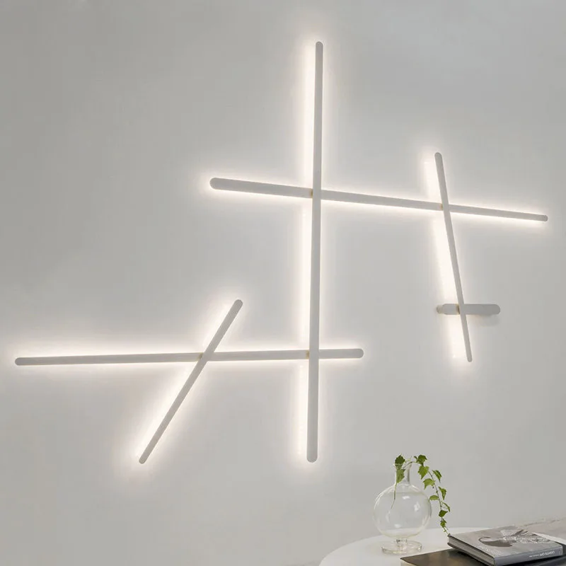 Modernes Design, LED-Streifen, Wandleuchten, Hintergrund, Wandleuchten, Schlafzimmer, Wohnzimmer, Treppen, dekorative Kunst, Innenbeleuchtung