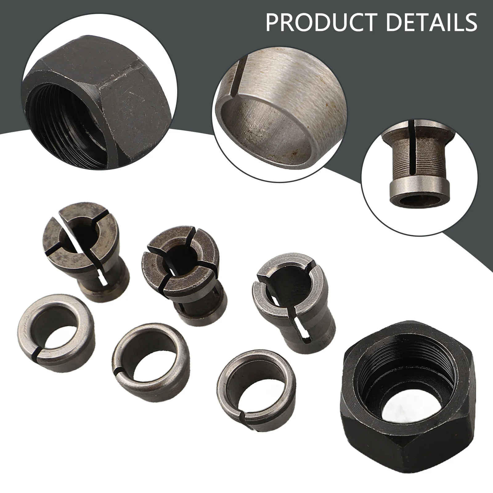 Collet Conversion Woodworking Collet Chuck Adapter Chuck Adapter Set Carbide Material Hardness Heat Treatment High Strength