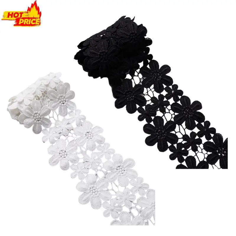

Lace Trim Unilateral Wide Polyester&Cotton Water-soluble Embroidery Lace White
