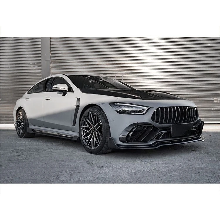 ألياف الكربون الجبهة حافة مصد السيارة الفاصل فتحات الكسوة ل GT50 GT43 GT53 X290 كوبيه 4 أبواب #2