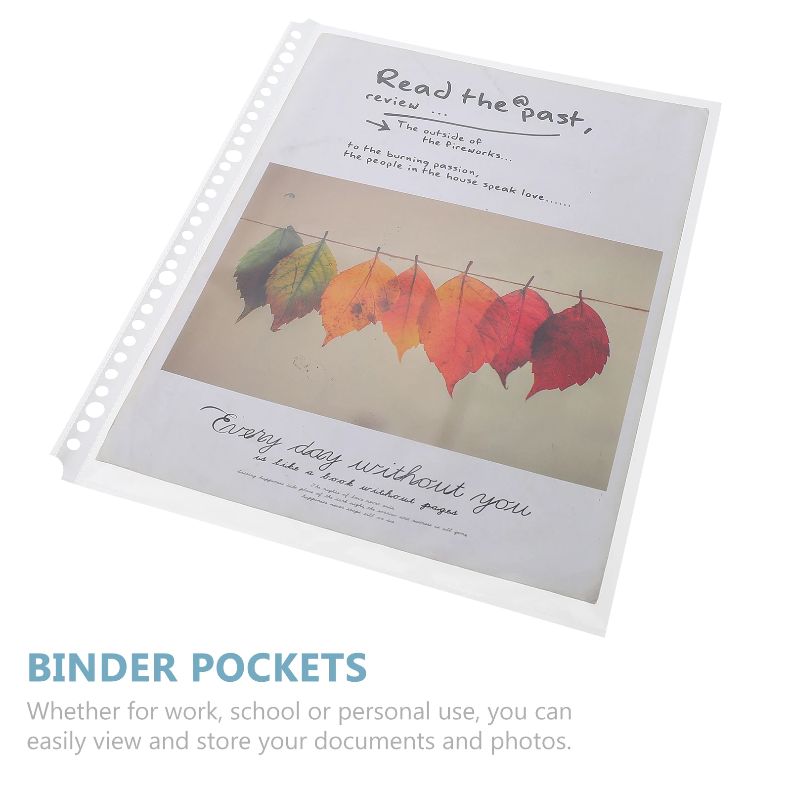 

100 Pcs Office Accessories Folder Inner Pocket Clear Sleeves Binder Pages Portfolio Transparent Pockets