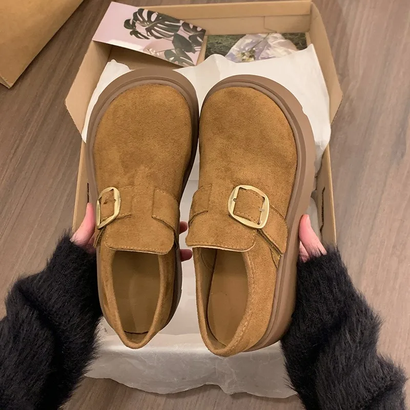 Thick-soled Height-increasing Fully Enclosed Women's Shoes 2026 New Spring Casual Retro Loafers view 2