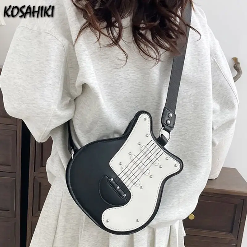 

Personality Fashion Contrast Color Shoulder Bag Y2k Aesthetic All Match Vintage Women's Handbags 2025 Streetwear Crossbody Bags