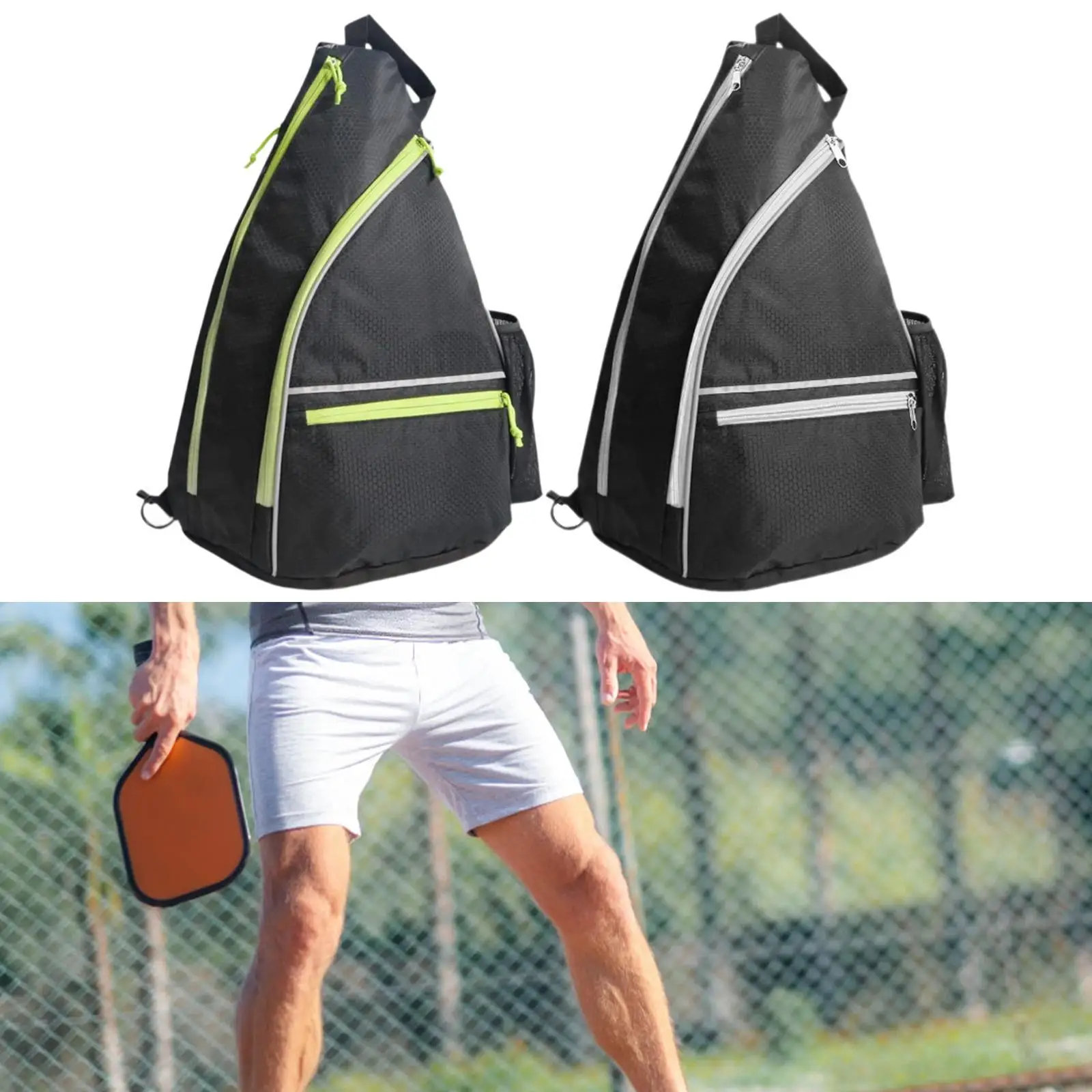 Bolsa de Pickleball, bolsa de almacenamiento de tenis, soporte, correa ajustable, mochila con cremallera, bolsa de paleta para raqueta, hombres, viajar, adultos