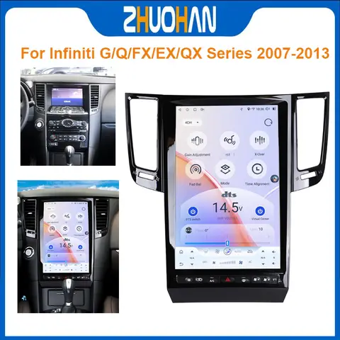 인피니티 G25 G35 G37 G37S QX50 QX70용 14.5인치 안드로이드 13 카 라디오 GPS 네비게이션 미디어 플레이어 오디오 스테레오 DSP 멀티미디어