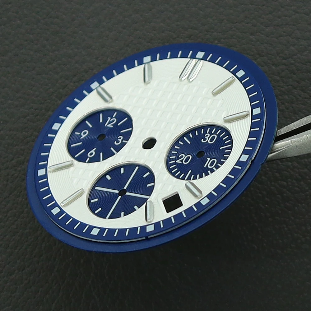 29,8 мм Vk63 циферблат для часов с хронографом, зеленый светящийся черный, белый, синий для часов с механизмом VK63, аксессуары, инструменты для обслуживания деталей