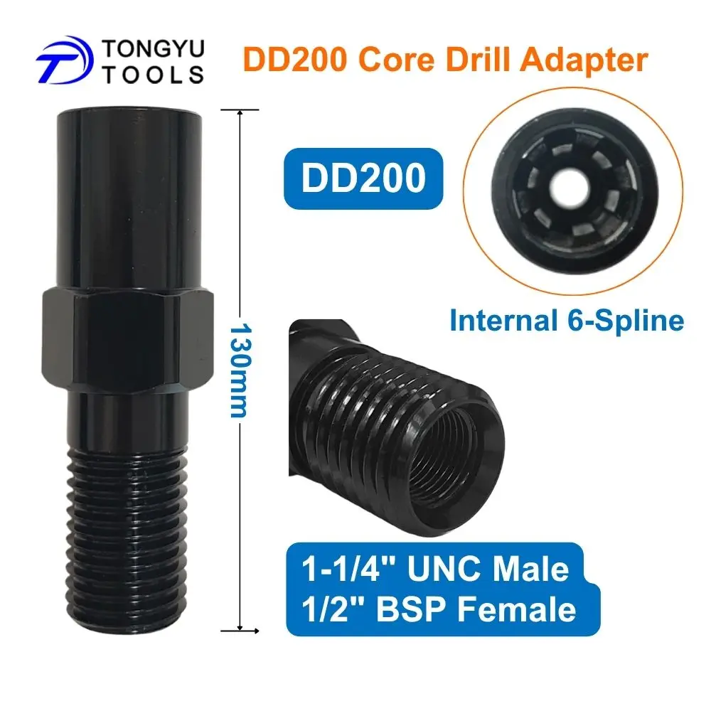 Diamant-Kernbohradapter Typ DD200, Innengewinde auf 1-1/4"-7 UNC Außengewinde & 1/2" BSP Innengewinde für Hilti Kernbohrer – Detail 2