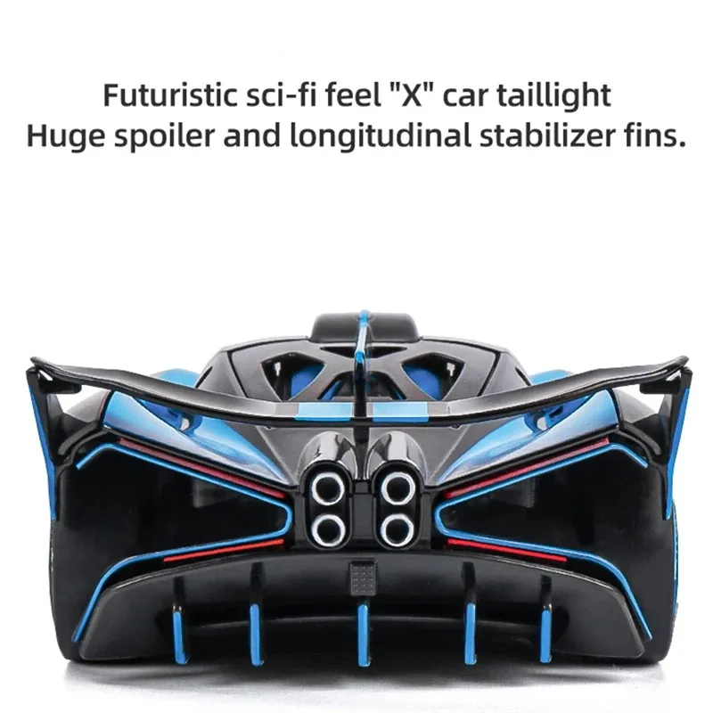 1:24 Alloy Sports Car Model Diecast Toy Vehicles Metal Concept Car Model Simulation Sound Light for Bugatti Bolide Children Gift