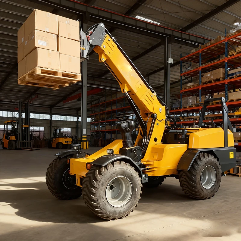 هندسة البناء 700 كجم رافعة عجلات تلسكوبي الذراع محمل عجلات صغير للبيع #1