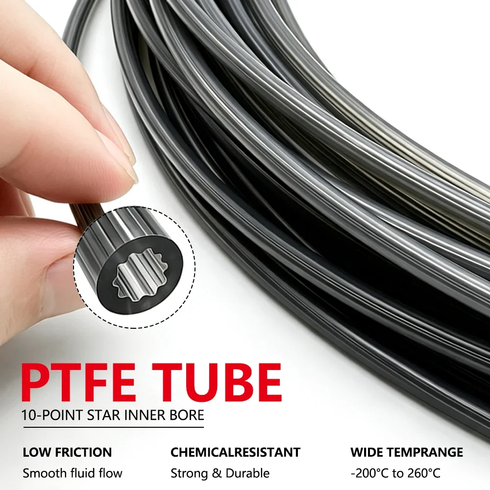 3D Printer PTFE Tube 2.5mm ID 4mm OD Star Shaped Teflonto Bowden Tube Ultra Smooth Heat Resistant Hotend Parts