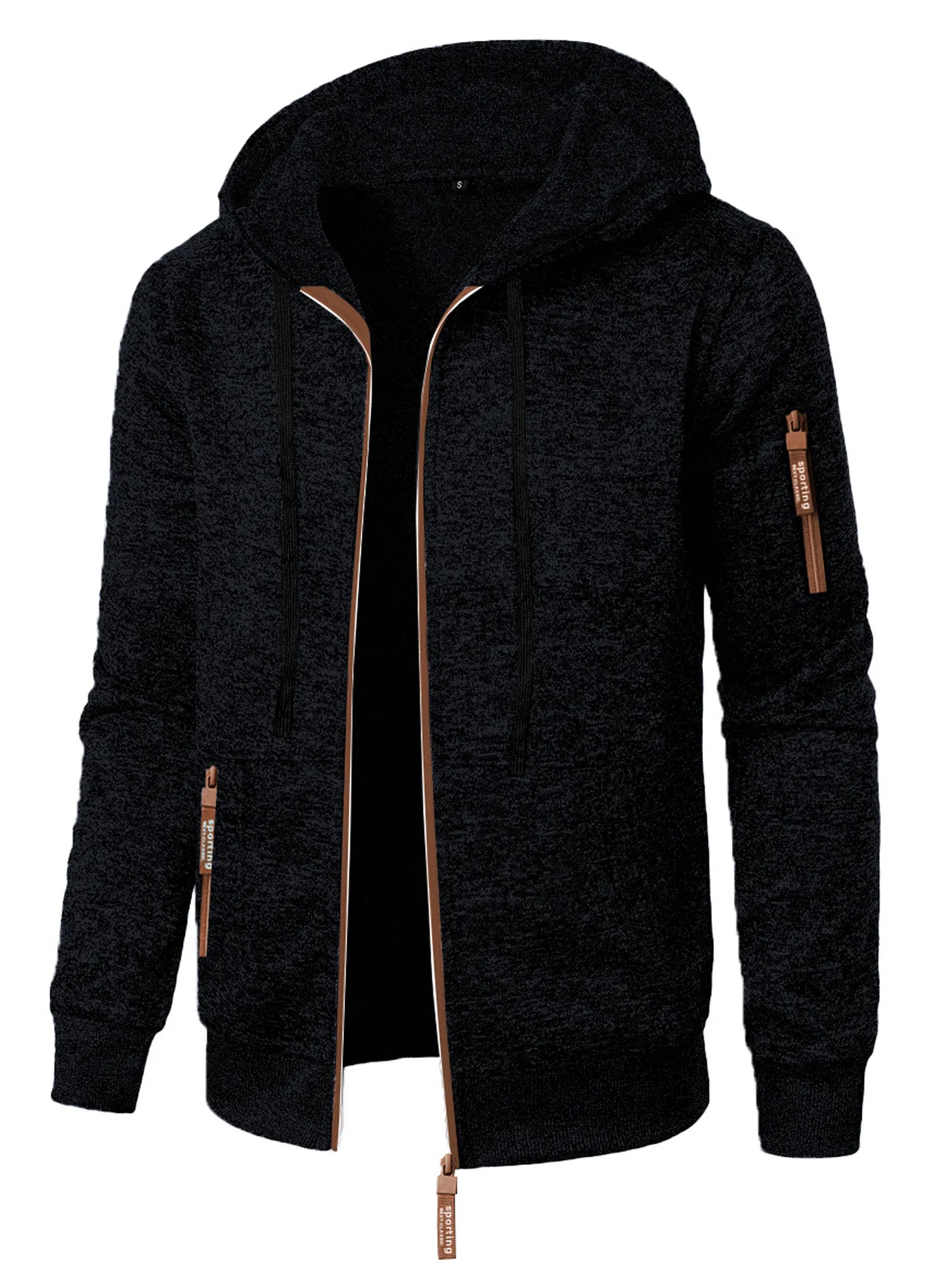 Men's Hoodies Autumn Winter Solid Zip Up Hoodie Men Sweatshirts Cardigans Long Sleeve Hooded Sweatshirt Men Hoody Outerwear