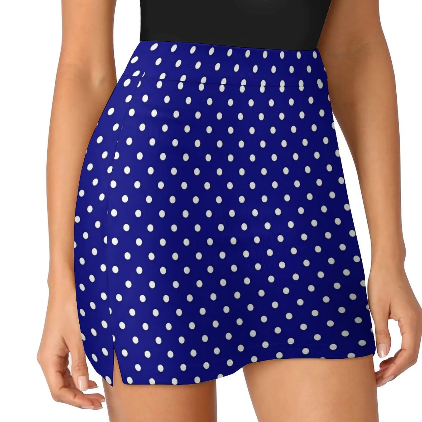 Blue Polka Dots Skirt Vintage Print Trendy Mini Skirts Summer High Waist Design Harajuku Casual Skirt Big Size 3XL 4XL