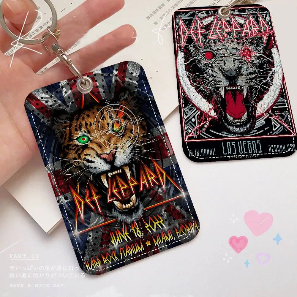 D-Def L-LeppardS Band 1pc INS Creative Cartoon Student Campus Card Holder For Meal Card, Bus Card, Work Card, Etc