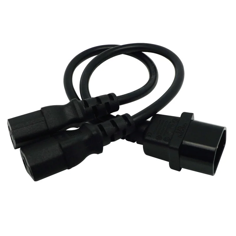 

30cm Single IEC 320 C14 to 2xC13 Splitter Cord Power Cord Cable IEC 320 Male to double c13 2 Female Adapter Power extension cord