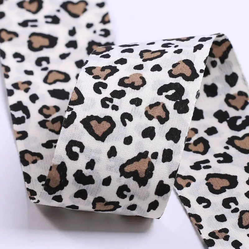 9 Yards 40MM Double Sided Leopard Ribbon DIY Handmade Material Hair Bow Headwear For Crafts Decoration Hair Bows Crafts Gifts