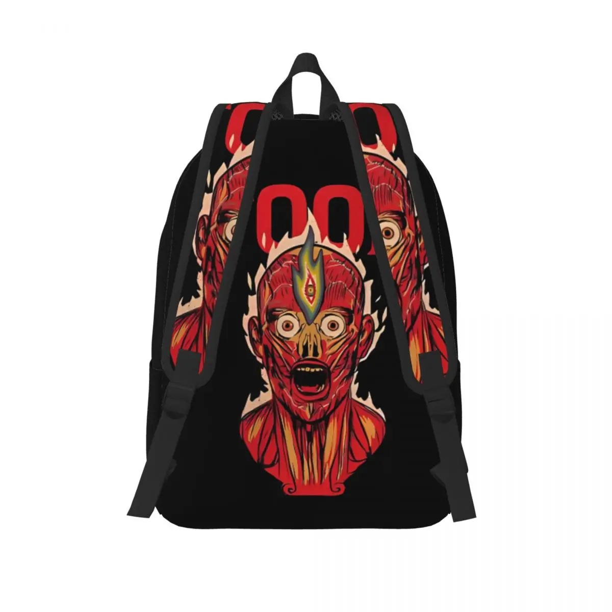 Mochila de viaje para hombre y mujer, bolso de hombro para ordenador portátil y de negocios, con calavera roja, a la moda, para regalo, 2024