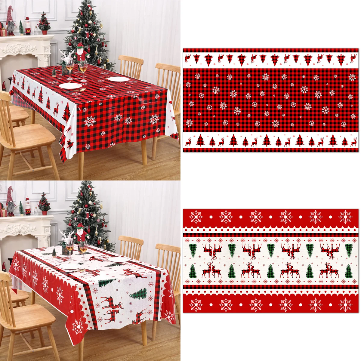 Christmas Tablecloth Merry Christmas Decorations for Home 2023 Navidad Noel Xmas Table Decor Natal Kerst Decor New Year 2024