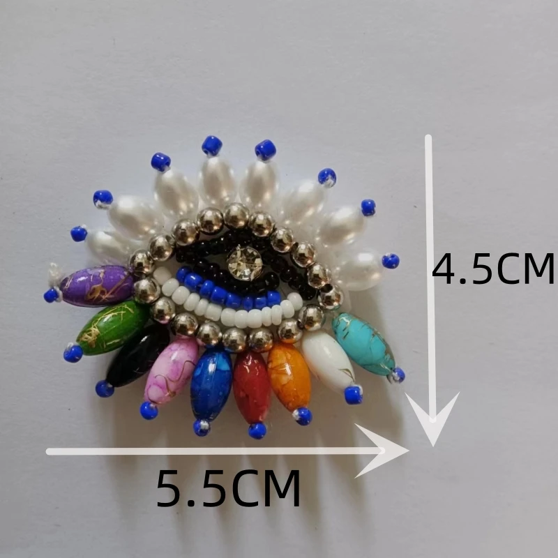 Embroidery Sequined Pearl Cross Patch,sequins Heart Beaded Eye Patches Badges Appliques for Clothing