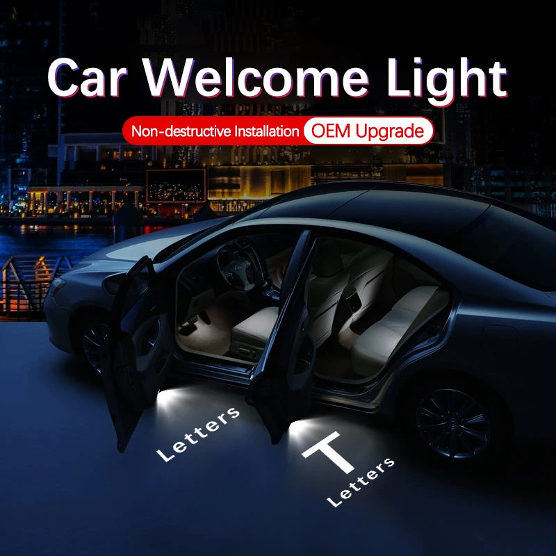 Untuk Tesla 2 Buah Lampu Proyektor HD Mobil Lampu Selamat Datang LED Pintu Mobil Untuk Tesla Model S Model Y Model 3 Model X