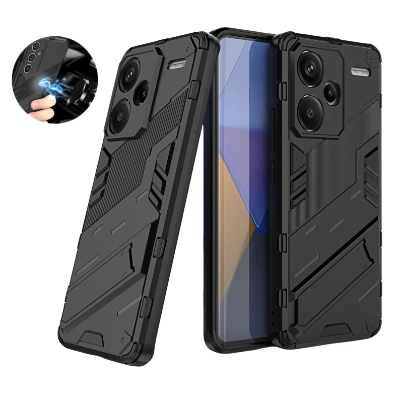 Funda para Redmi Note 13 Pro Plus, Funda de lujo con armadura y soporte para Xiaomi Redmy Note 13 Pro + Plus 5G, Funda magnética para coche