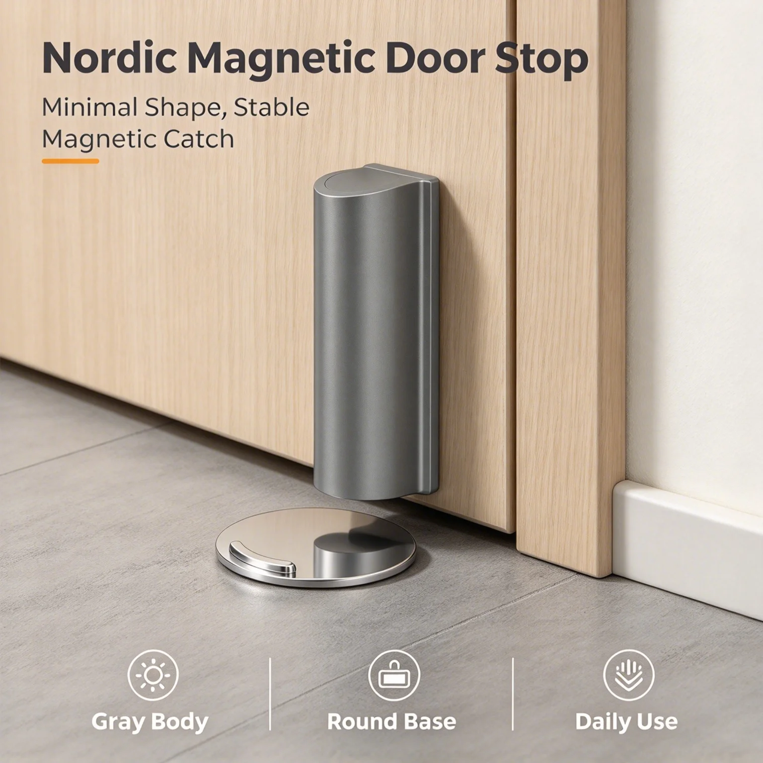 Practical Home Magnetic Door Stopper Reduce Door Slamming Noise Avoid Wall Damage Protective Hardware For Indoor Door Use