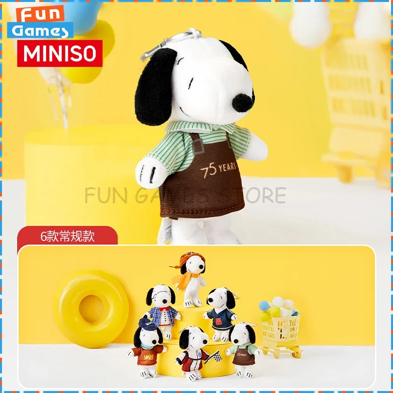 

Новинка 2023 года, MINISO, слепая коробка, арахисовый комикс, серия 75-летия, загадочная коробка, аниме-фигурка Snoopy, индивидуальный сбор орнамента, игрушка в подарок