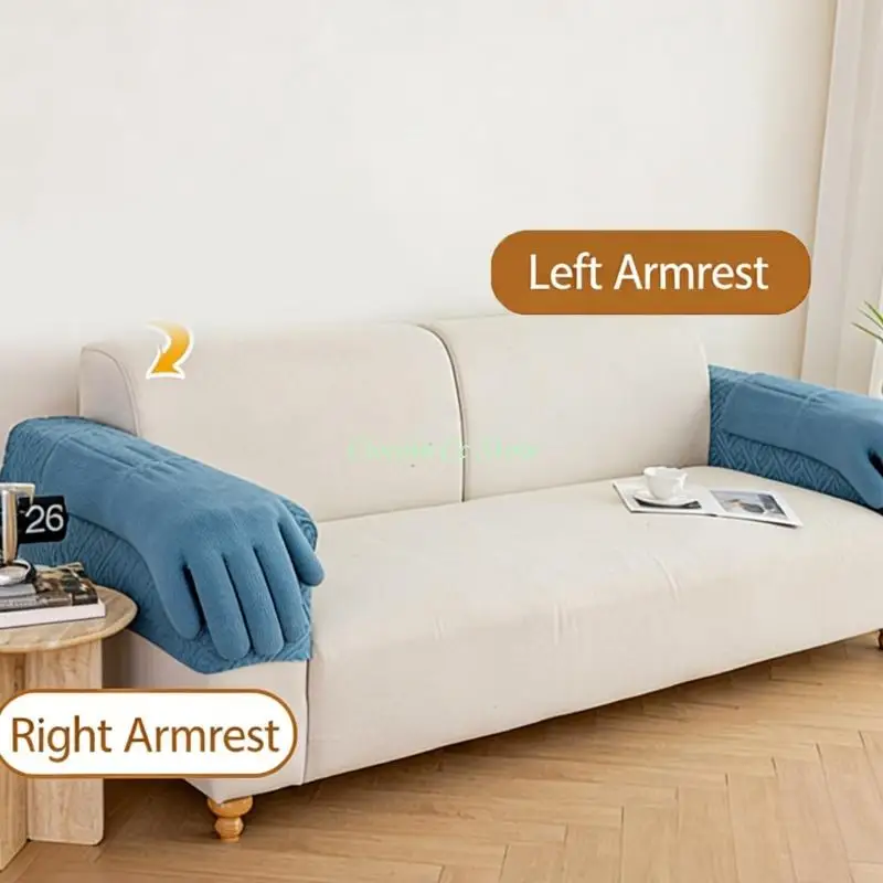 X90F 2 Piece Living Room Sofa Arm Covers Stretchy Fabric Armrest Protectors