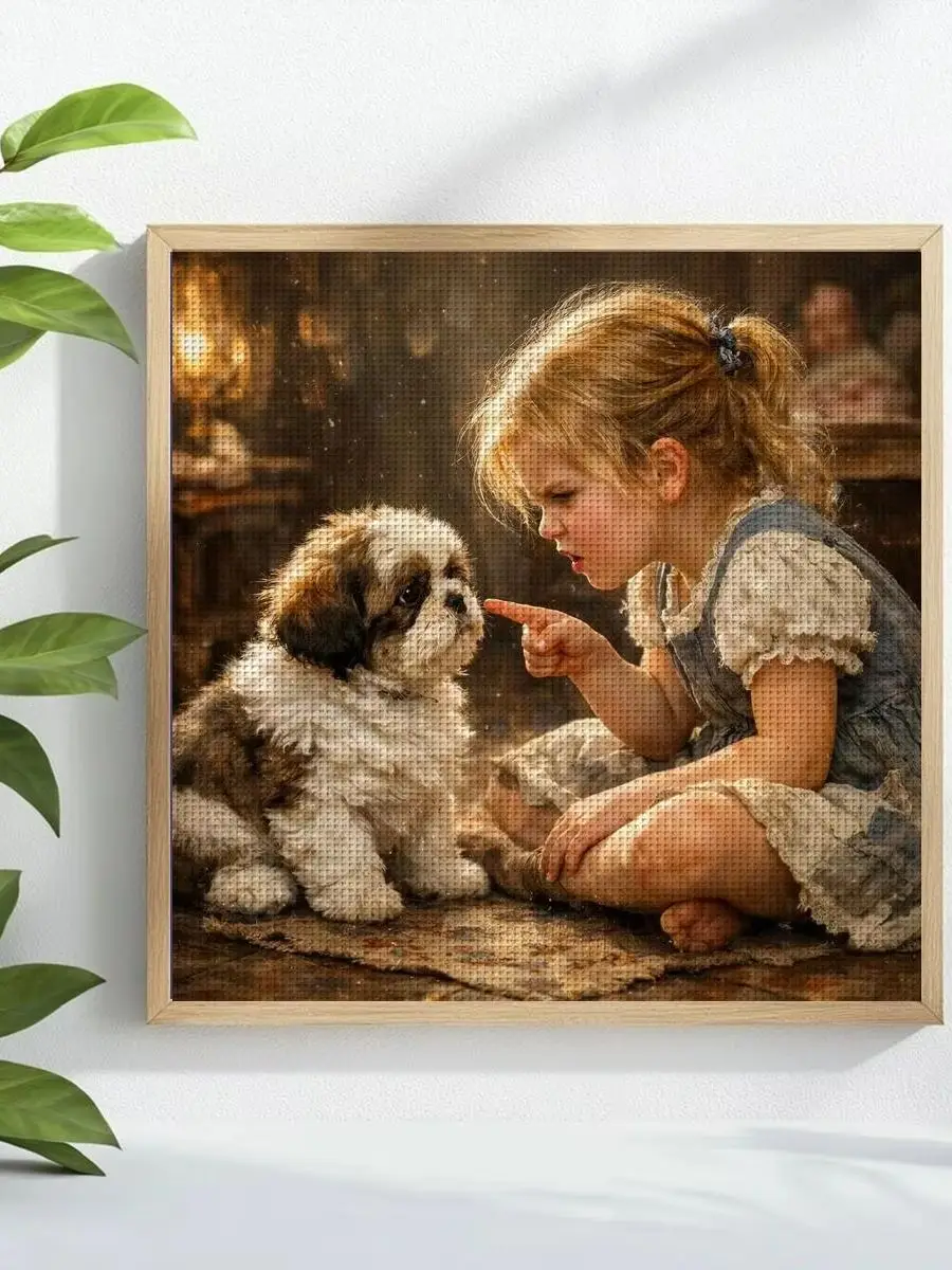 1 Stück 30x30 cm/11,8 Zoll Herbsttag Gestempeltes Kreuzstich-Set DIY-Kit 11/14/16CT DIY-Stickset DIY-Kreuzstich-Set – Detail 1