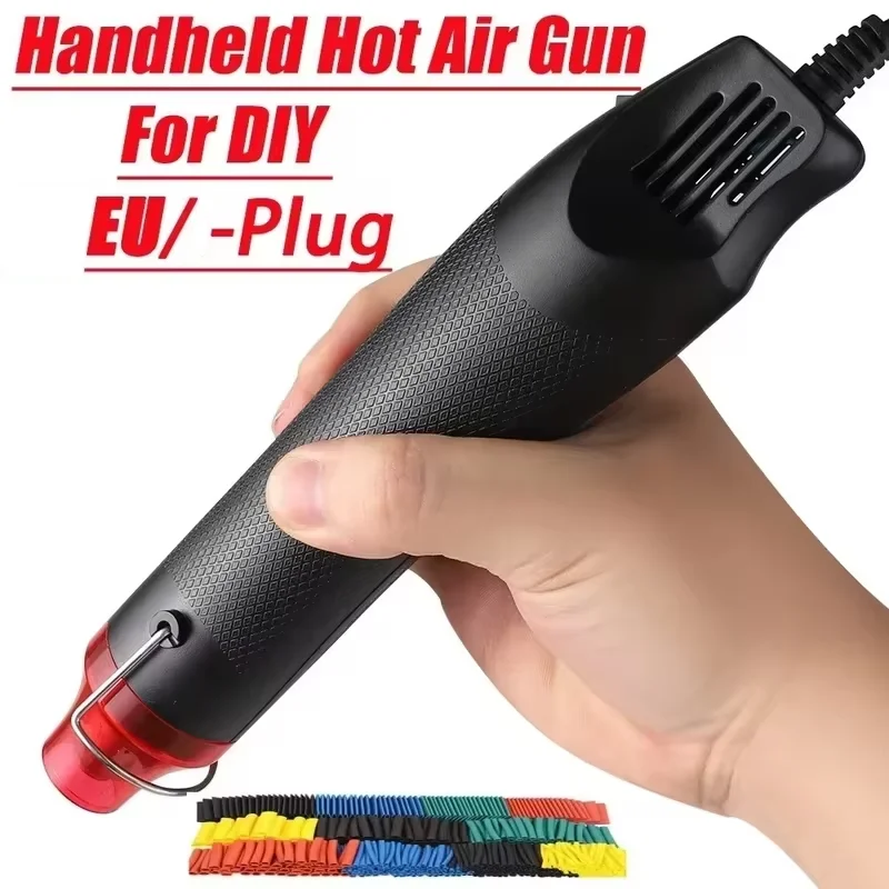 Mini Handheld Hot Air Heat Gun EU Plug Portable Electric Heating Blower For DIY Shrink Wraps Resin Craft Handmade Repair Tool