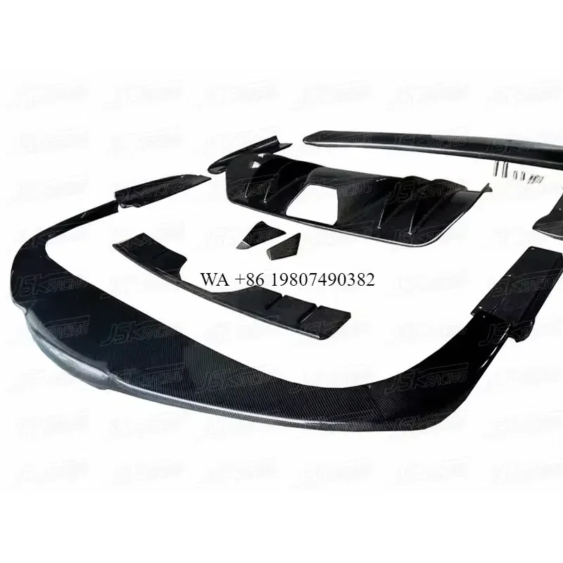 Wmwmnu Carbon Fiber Front Lip Rear Diffuser Body Kit for 2005-2009 F430 HM Style Half Car Exterior Accessories