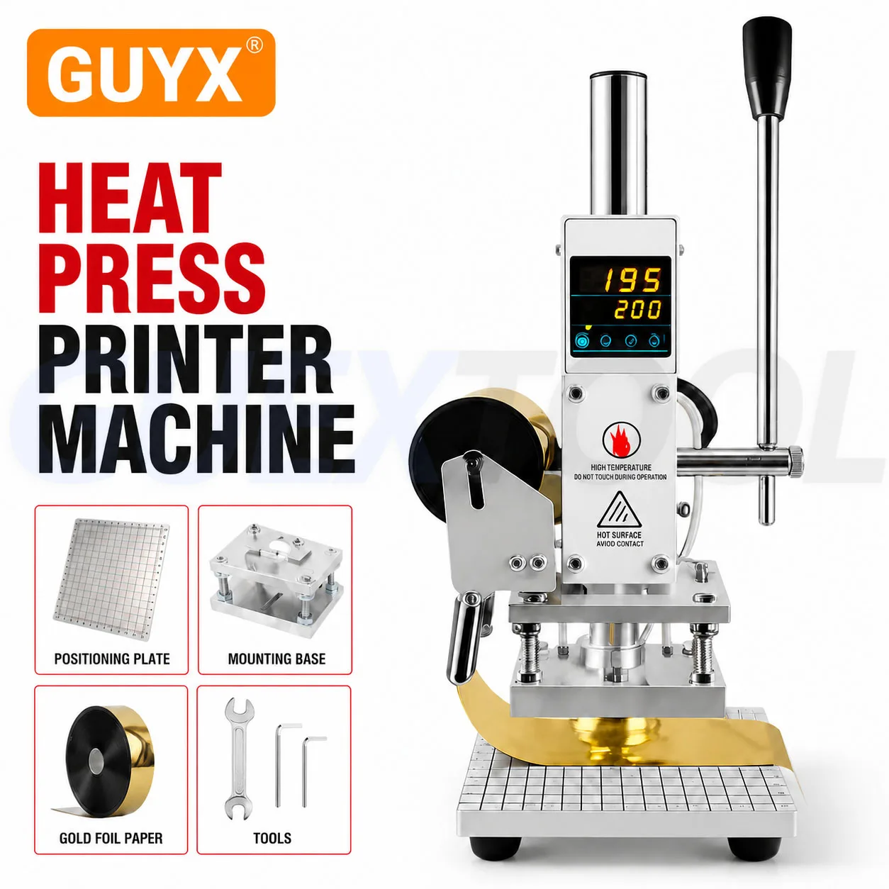 Logo Heat Press Printer Machine Manual Bronzing Machine Hot Foil Stamping Machine for PVC Card leather paper embossing 110V/220V