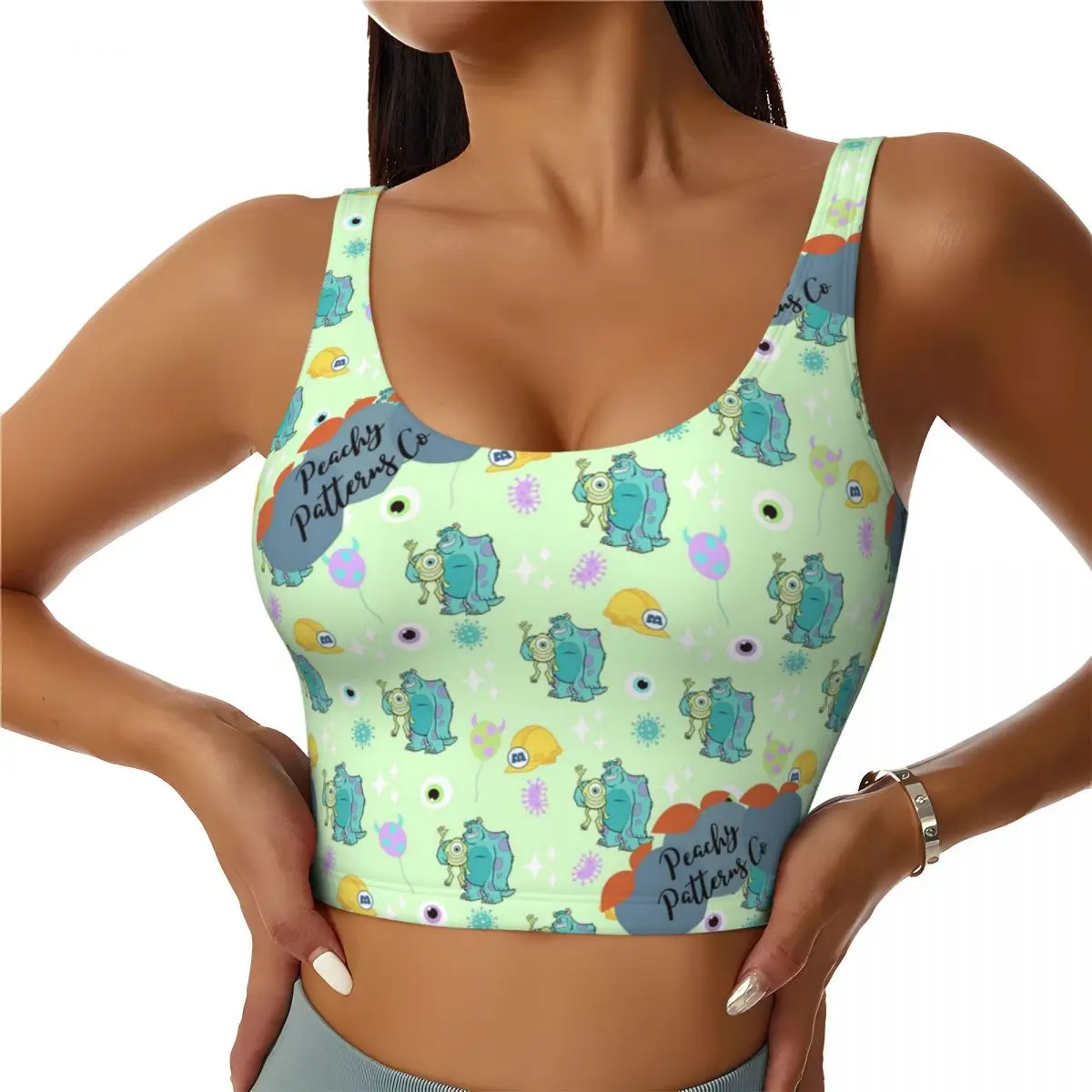 Custom Monsters University Mike And Sulley High Impact Sports Bras Women's Seamless Workout Yoga Crop Tank Tops