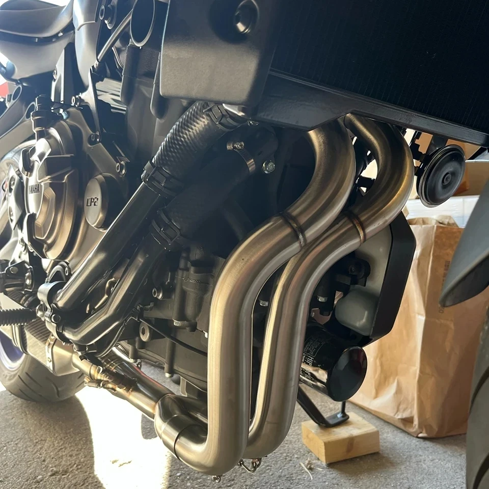 For Yamaha YZFR7 MT07 FZ07 XSR700 Tracer 7 R7 14-24 Motorcycle Exhaust Header Muffler Pipe Escape 51MM Slip-On Connecting Pipe