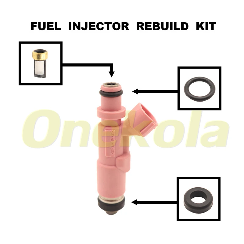 

Fuel Injector Service Repair Kit Filters Orings Seals Grommets for 23250-75080 23209-75080 for Toyota Tacoma 4Runner 2.4L 2.7L