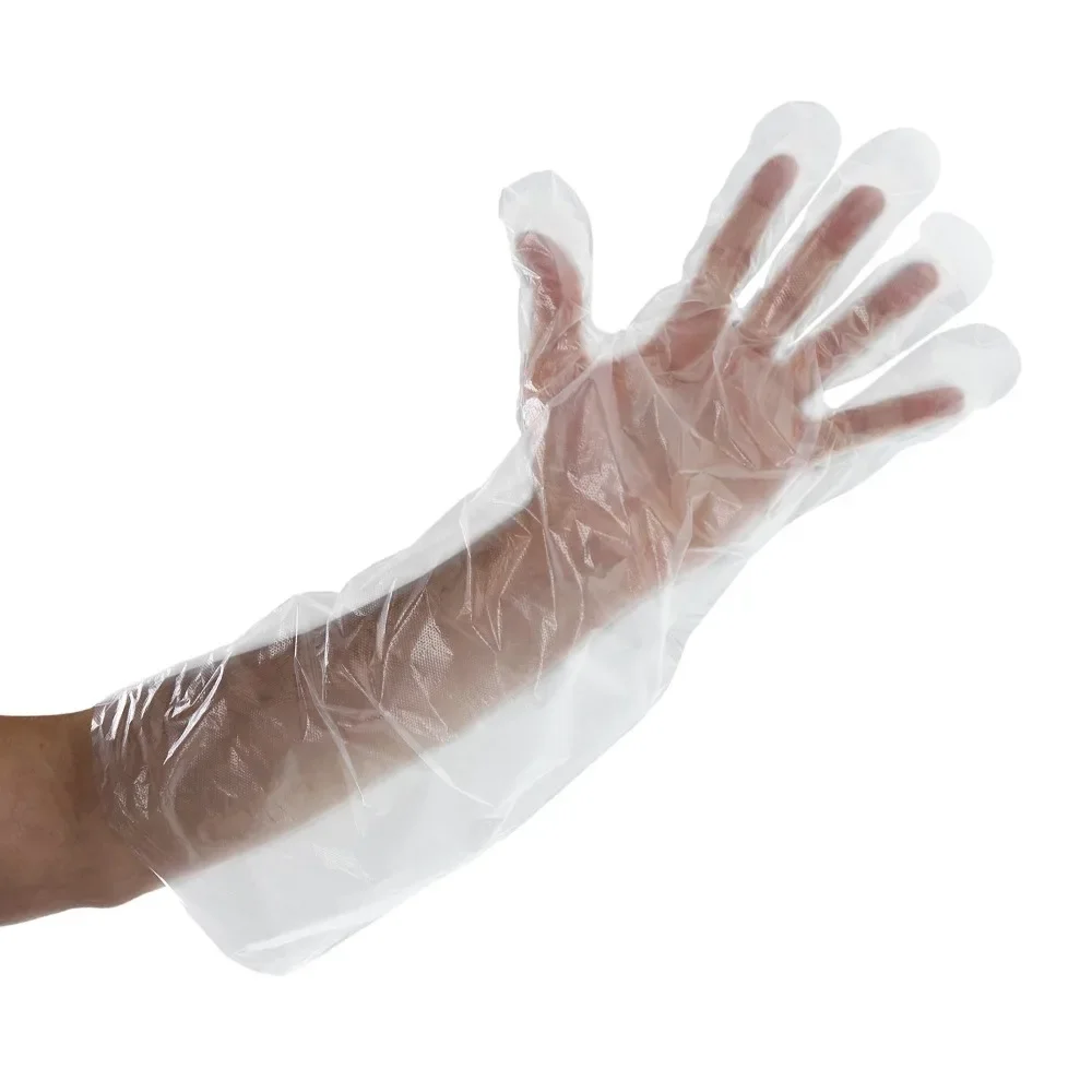 21.5 Inch Disposable Poly Gloves, Case of 2000, Food Safe, Latex-Free, Increased Dexterity, Ideal for Food Preparation, Clear