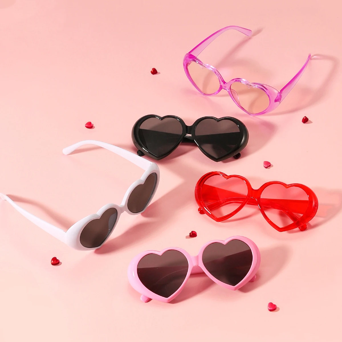 Vintage Core Sonnenbrillen für Damen und Herren, Herzförmige Sonnenbrillen, Runde Brillen für Männer und Frauen