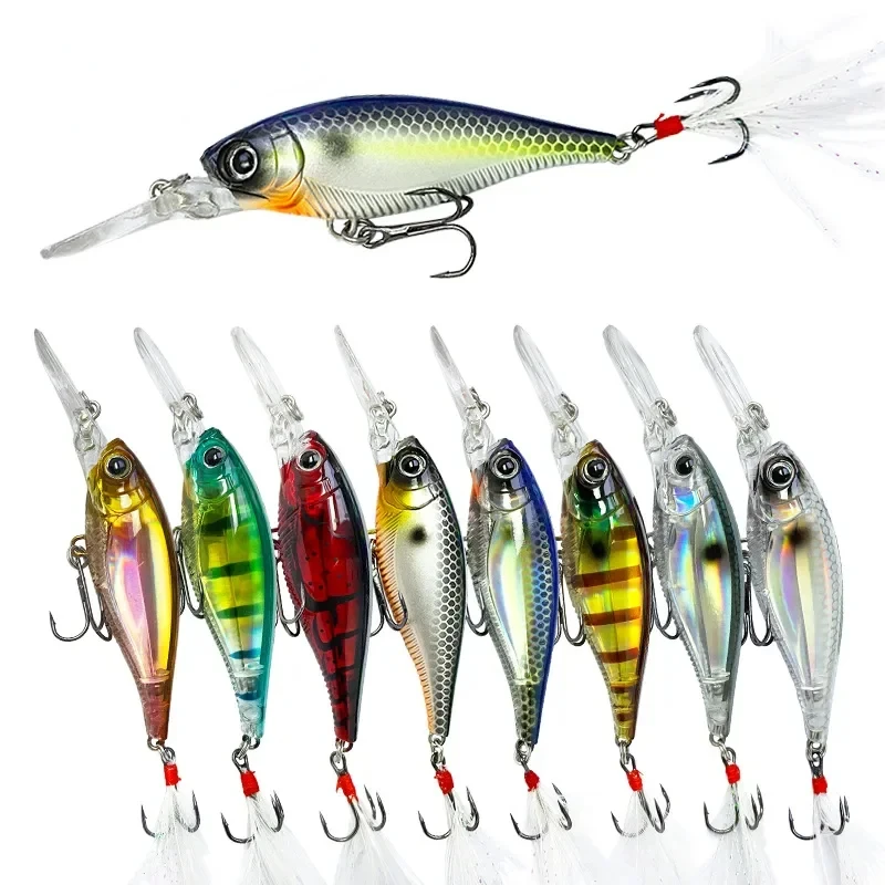 

70mm 10.3g Crankbait Floating Minnow Fishing Lures Deep Diving Swimbait Saltwater Seabass Artificial Hard Bait Wobbler Equipment