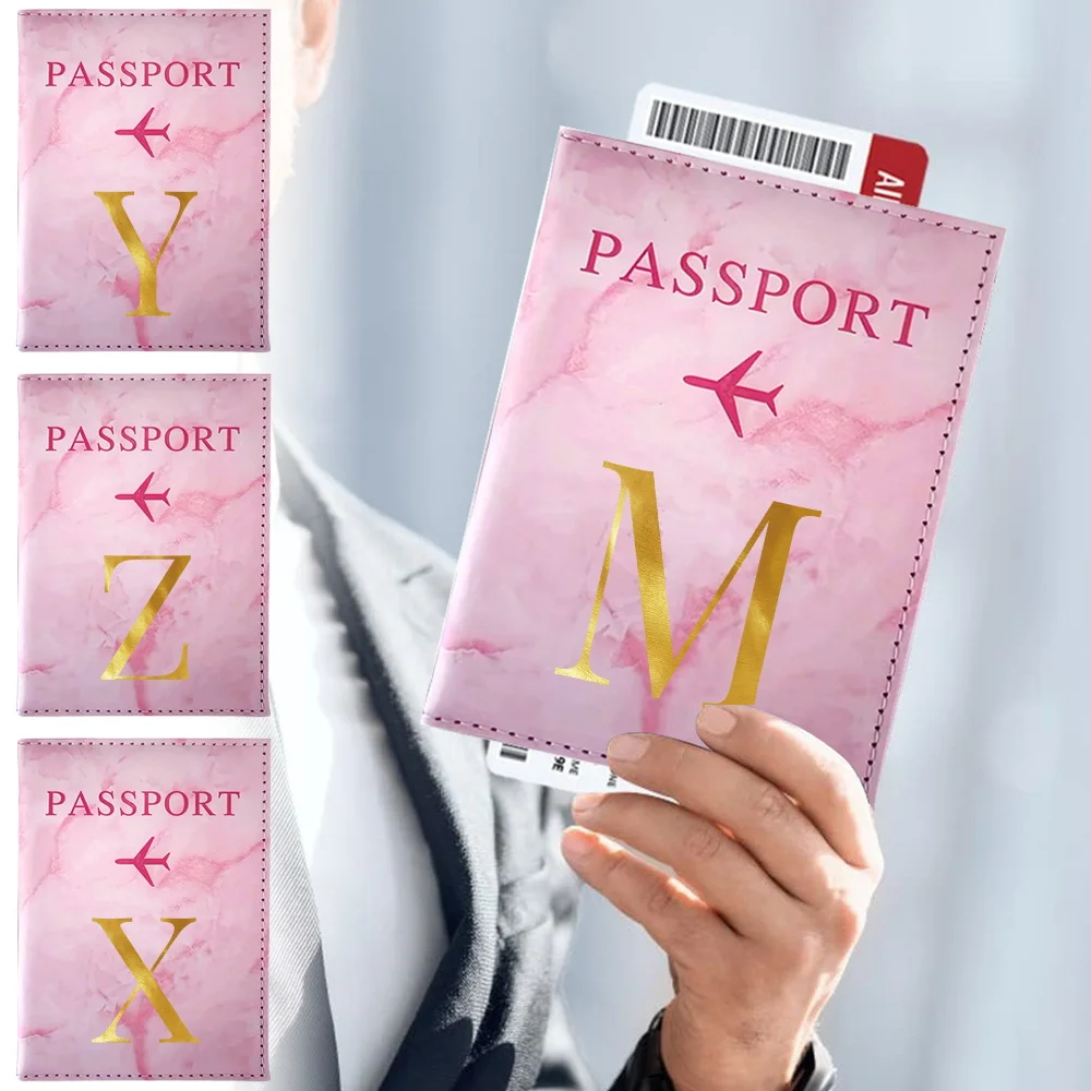 

Passport Cover Leather Passport Holder Travel Document Bag Printing Letter Series Passport Bag Travel ID Credit Card Bags