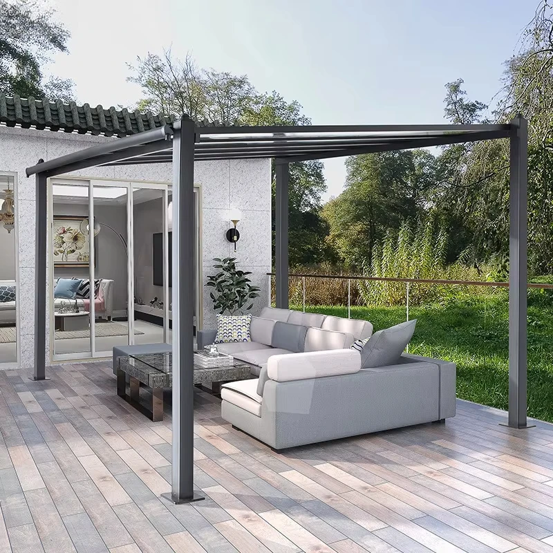 Modern Simple Aluminum Polycarbonate UV Resistant Heavy Duty Waterproof Outdoor  Car Parking Garage Terrace Cover for Home Villa