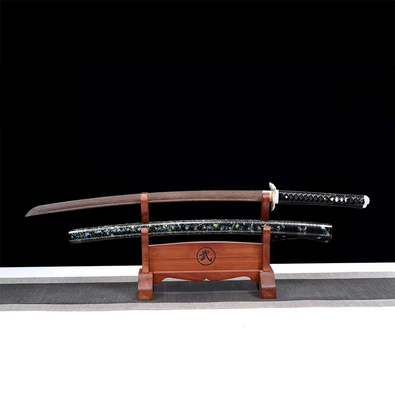 Custom-made Home Decoration, Iaito Training Sword, Wooden Japanese Samurai Katana, Type T,White Frog Metal Tsuba,
