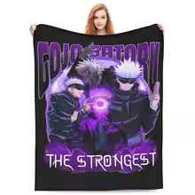 Discover Gojo Satoru JJK Anime Blankets Flannel Decoration Multi-function Super Warm Throw Blanket