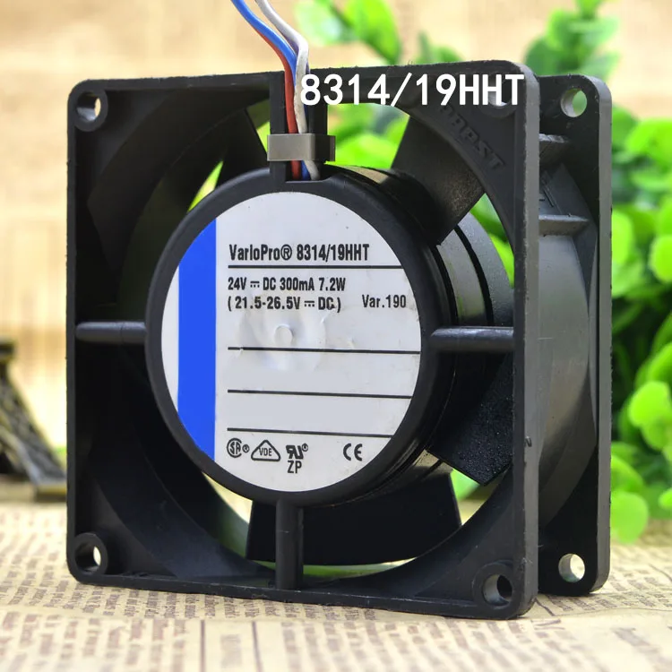 New Frequency Converter Fan Sealed 8314/19HHT 80x80x32MM 4-wire 24VDC 7.2W Cooling Fan