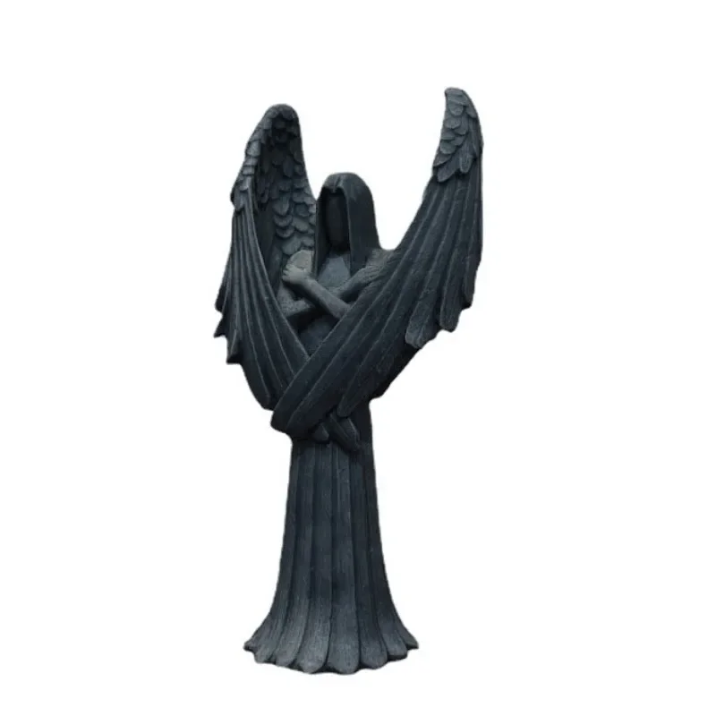 Halloween Darkness Fallen Angel Cthulhu Myth Faceless Lucifer Resin Statue Gothic Fantasy Sculpture Home Desktop Decor Gift